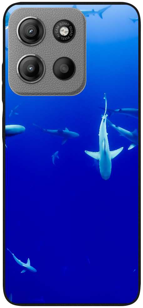 group of sharks under body of water