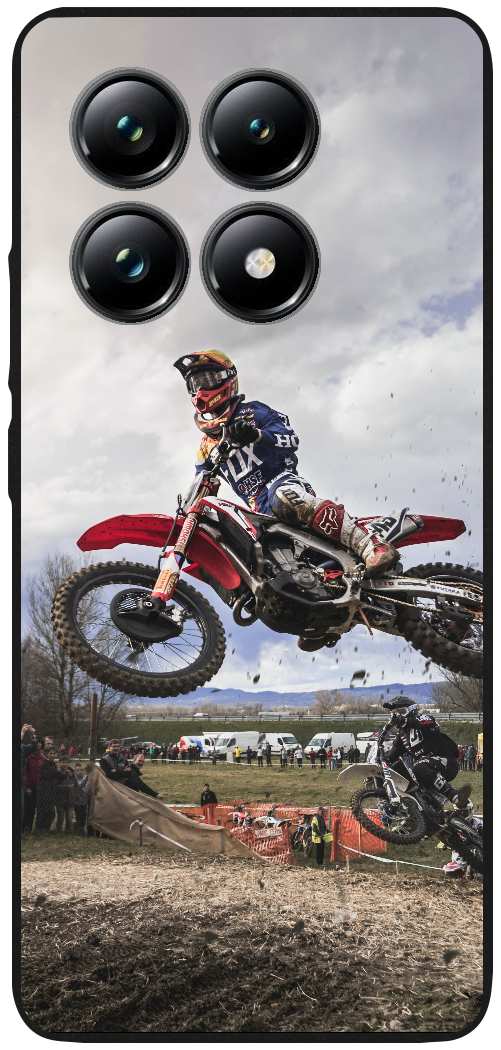 man riding red motocross dirt bike